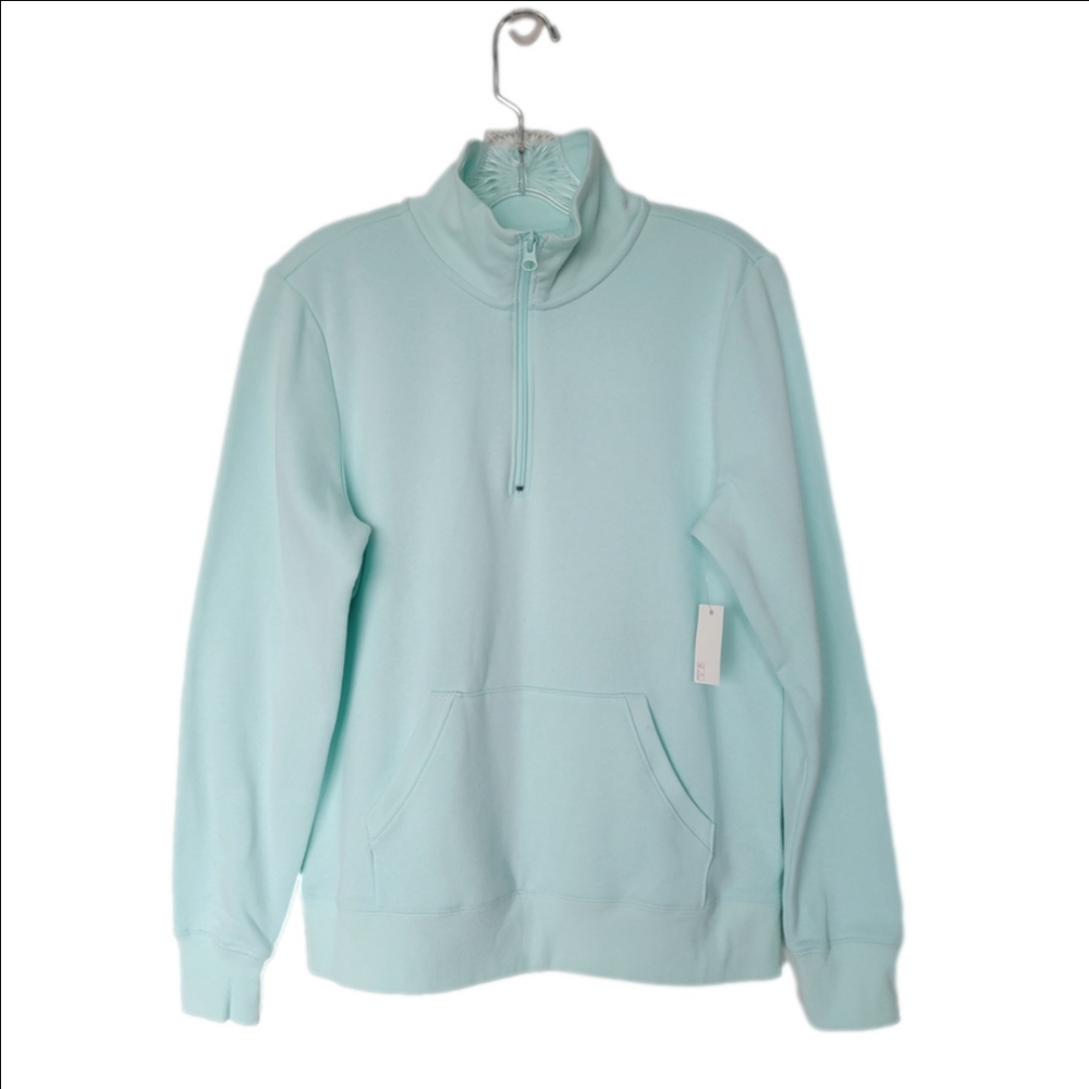 Mint Green Women's Quarter-Zip Sweater